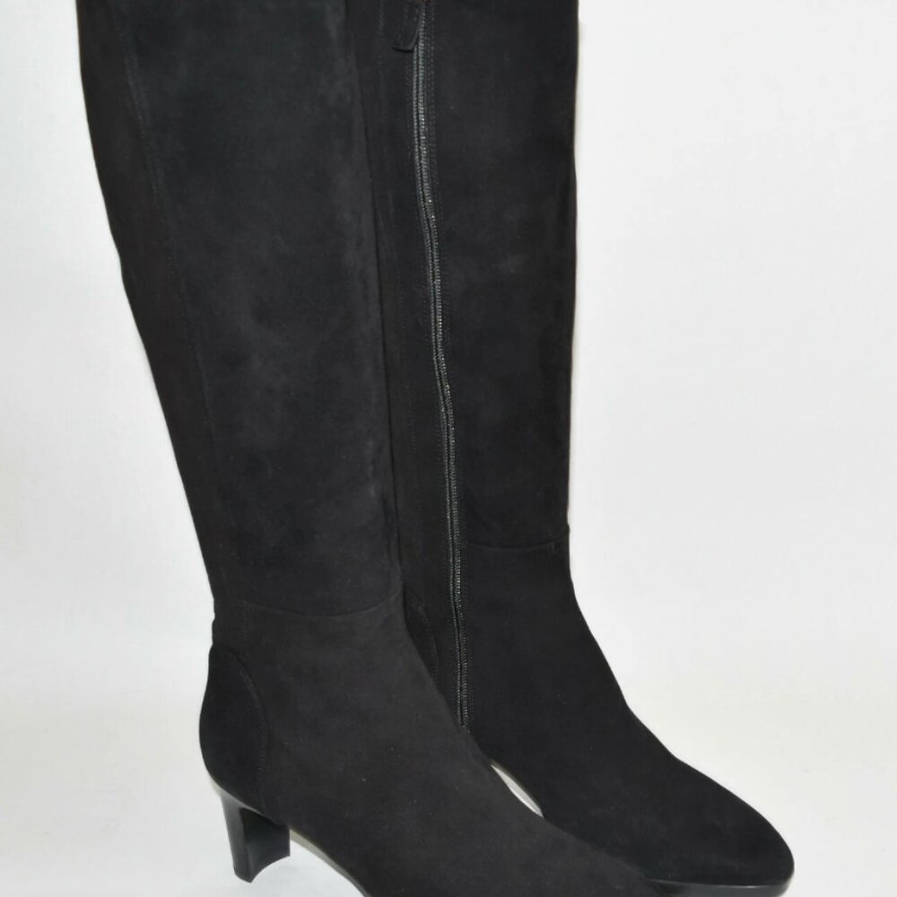 Aquatalia Dale Stretch Suede Platform Boot 9.5M Black